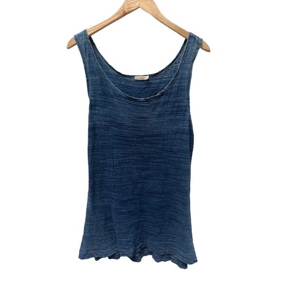 Faherty Dress Womens Medium Cotton Knit VNeck Georgia Tank Dress Pockets Blue M - Picture 1 of 10